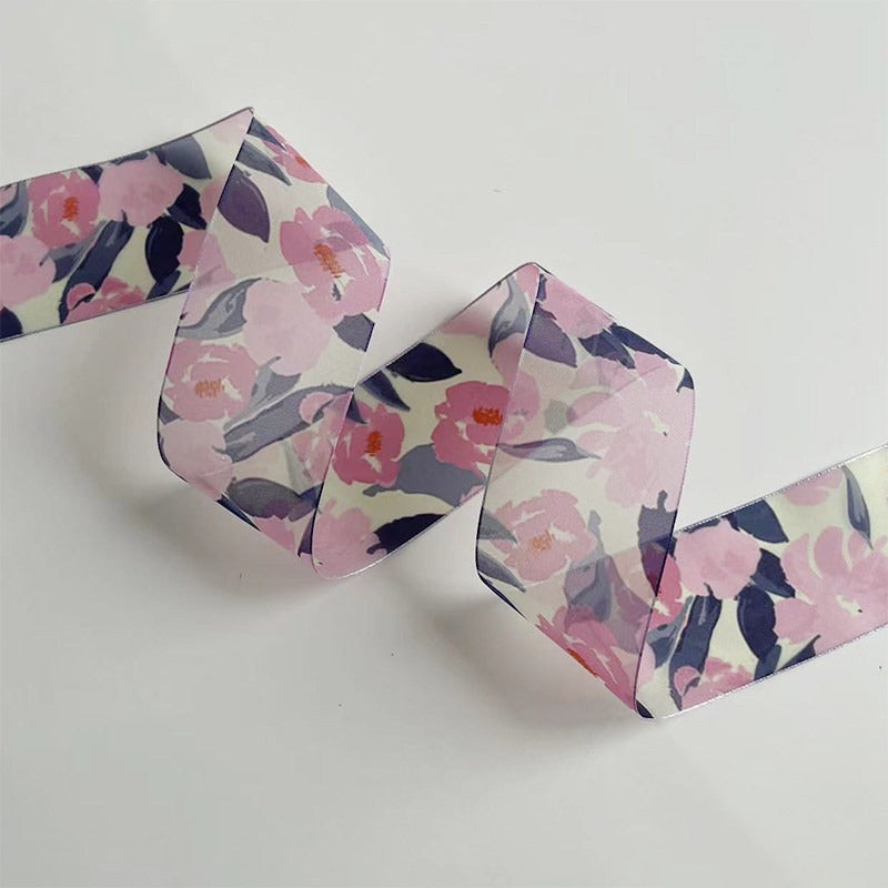 Floral Print Sheer Ribbon · 25mm · Bouquets & Gift Wrapping