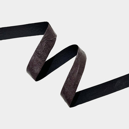 Worn Leather: Worn Leather faux leather grain craft ribbon in dark espresso — Sivonna earth tone craft ribbon