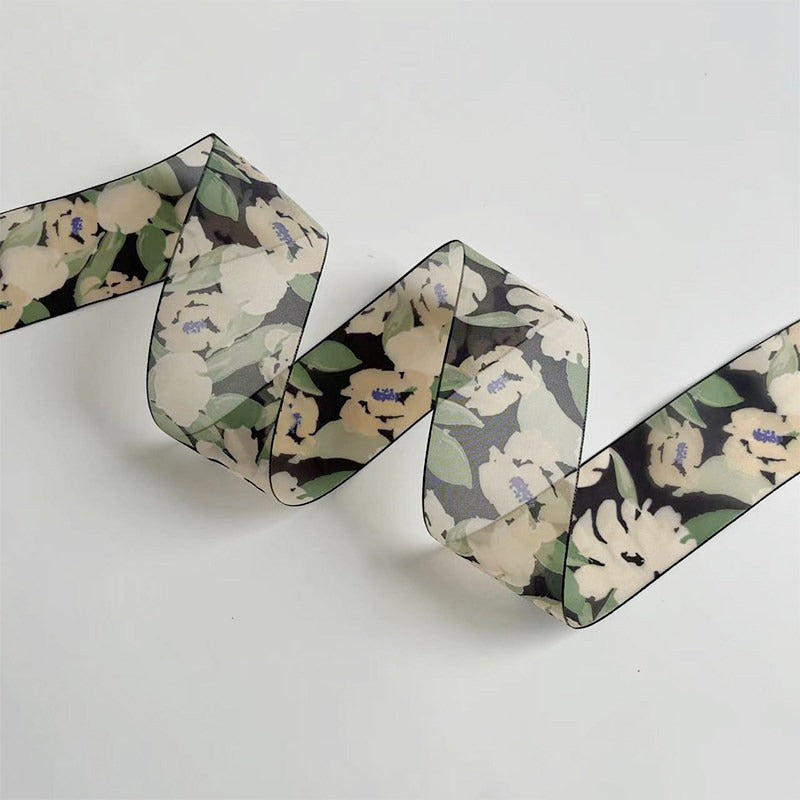 Floral Print Sheer Ribbon · 25mm · Bouquets & Gift Wrapping