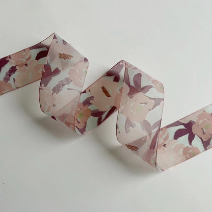 Floral Print Sheer Ribbon · 25mm · Bouquets & Gift Wrapping