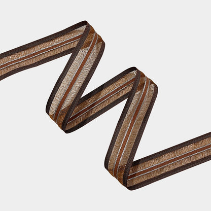 Woven Path: Woven Path herringbone weave craft ribbon in camel and cream — Sivonna decorative craft ribbon