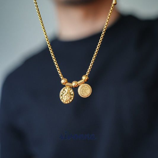 Ancient Roman Dual Coin Pendant Necklace