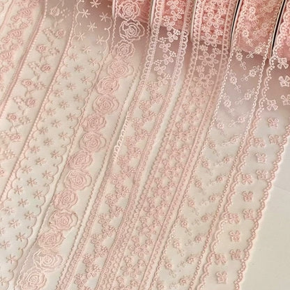 Pink Lace Trim Ribbon · 10 Patterns · Sewing & Bridal Craft