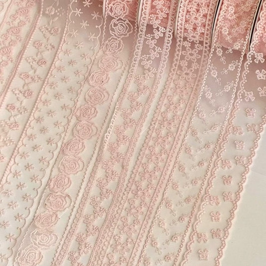 Pink Lace Trim Ribbon · 10 Patterns · Sewing & Bridal Craft