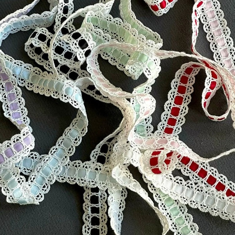 Crochet Lace Trim Ribbon · Threaded Center · 20mm · Craft & Sewing