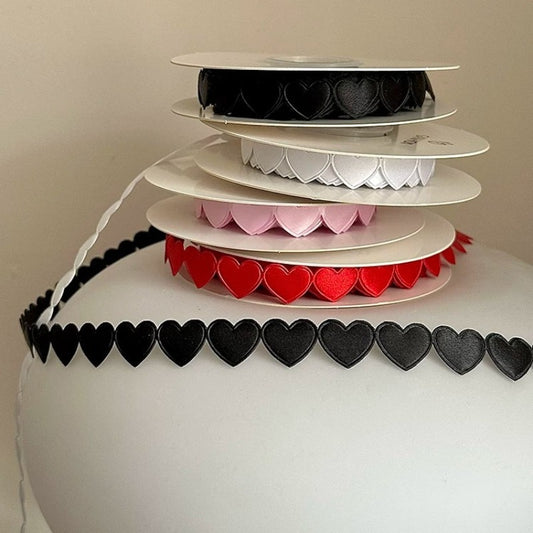 Heart Shape Satin Trim Ribbon · 10mm · Valentine & Gift Wrapping