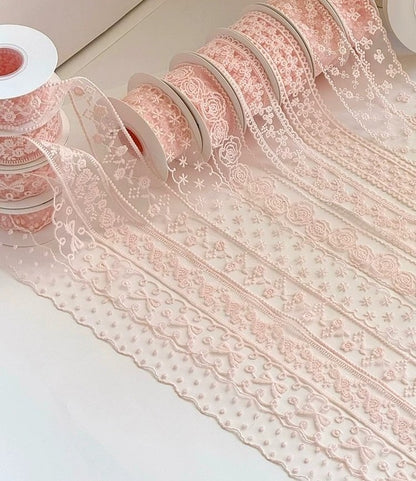 Pink Lace Trim Ribbon · 10 Patterns · Sewing & Bridal Craft