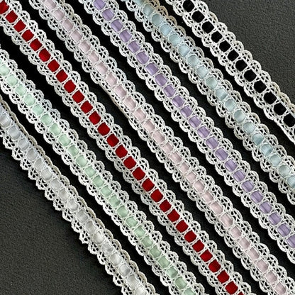 Crochet Lace Trim Ribbon · Threaded Center · 20mm · Craft & Sewing