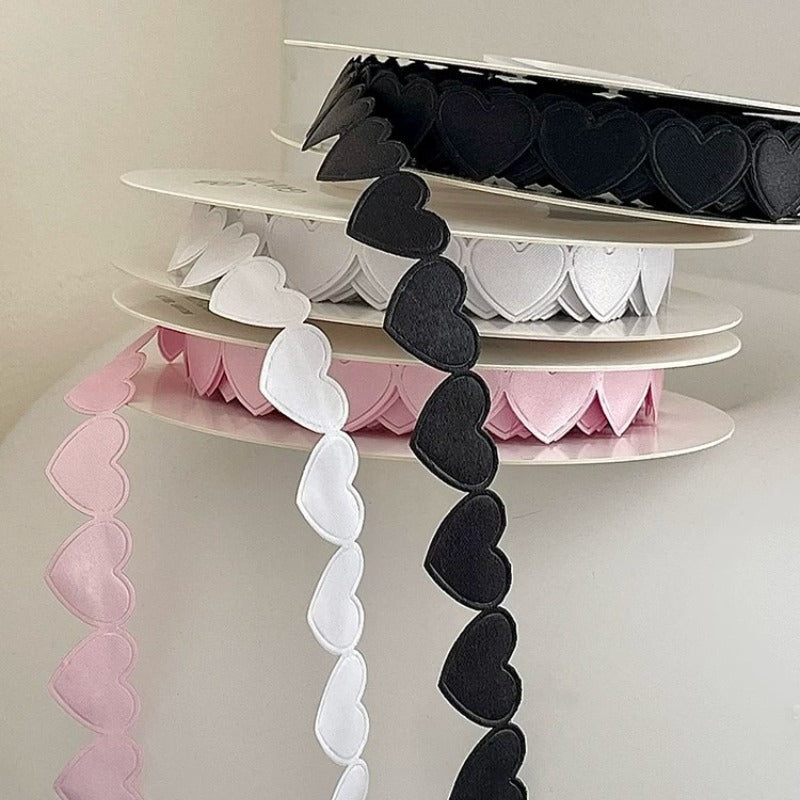 Heart Shape Satin Trim Ribbon · 10mm · Valentine & Gift Wrapping
