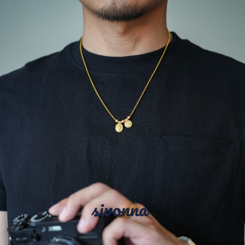 Ancient Roman Dual Coin Pendant Necklace
