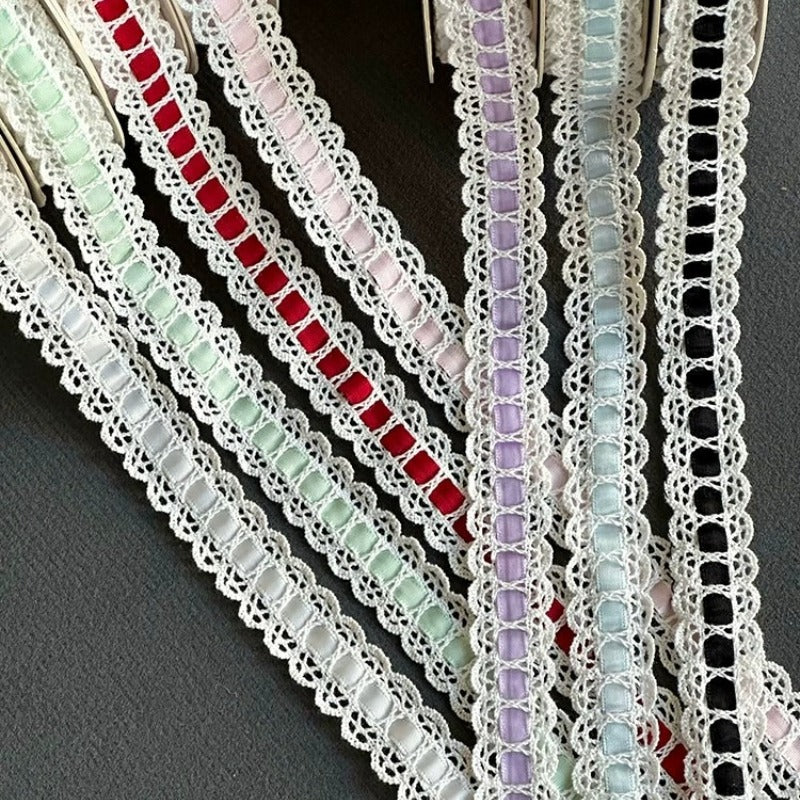 Crochet Lace Trim Ribbon · Threaded Center · 20mm · Craft & Sewing