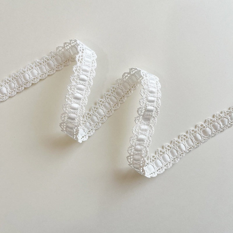 Crochet Lace Trim Ribbon · Threaded Center · 20mm · Craft & Sewing