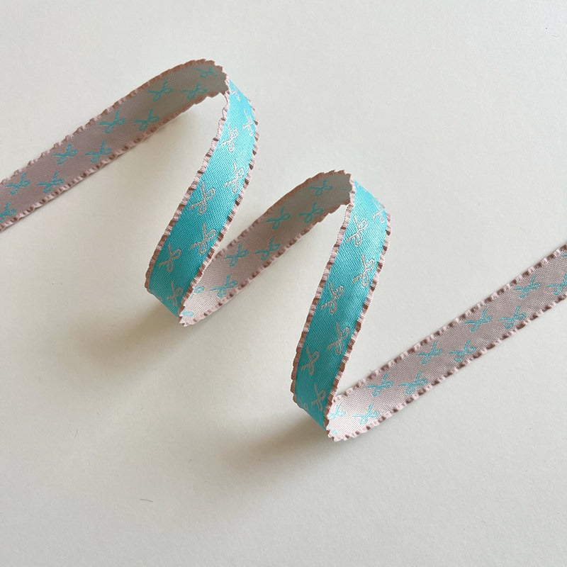 Bow Print Satin Ribbon · Scallop Edge · 10mm · Gift Wrapping