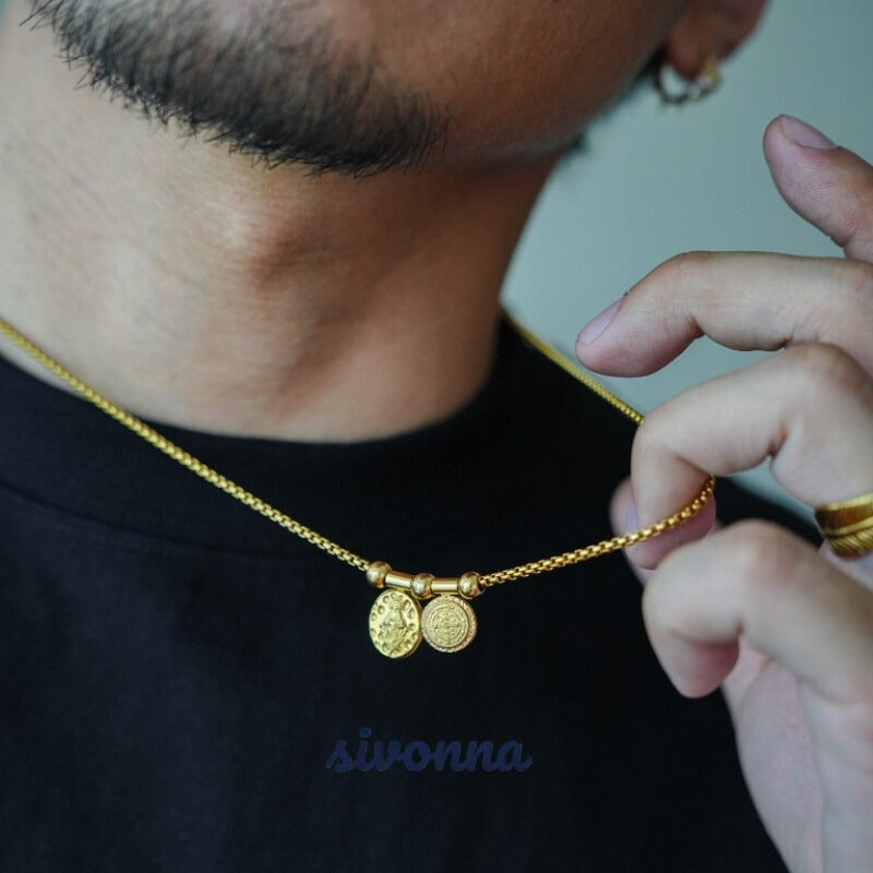 Ancient Roman Dual Coin Pendant Necklace