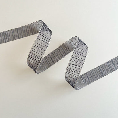 Charcoal silver thread sheer organza wired ribbon for Christmas décor and ribbon bows — Sivonna dark sheer ribbon
