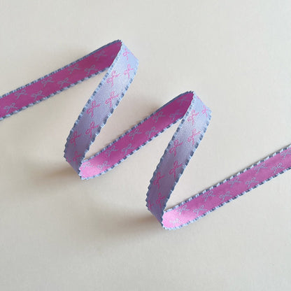 Bow Print Satin Ribbon · Scallop Edge · 10mm · Gift Wrapping