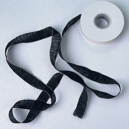 Crinkle Silk Ribbon · 0.98" Wide · Hand-Dyed for Bouquets & Crafts