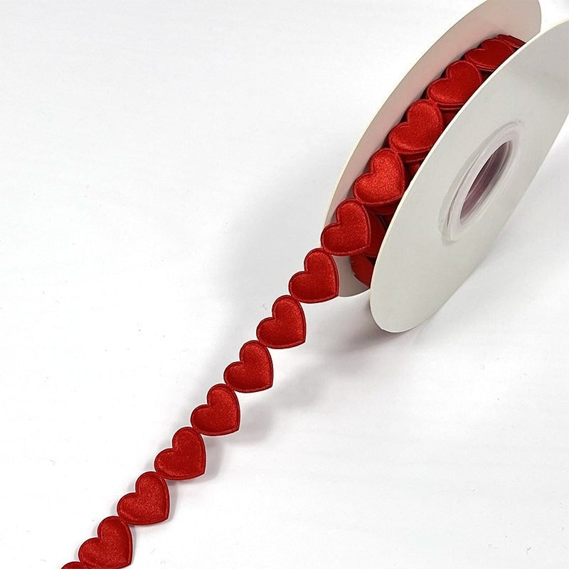 Heart Shape Satin Trim Ribbon · 10mm · Valentine & Gift Wrapping