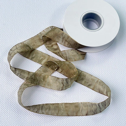 Crinkle Silk Ribbon · 0.98" Wide · Hand-Dyed for Bouquets & Crafts