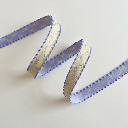 Bow Print Satin Ribbon · Scallop Edge · 10mm · Gift Wrapping