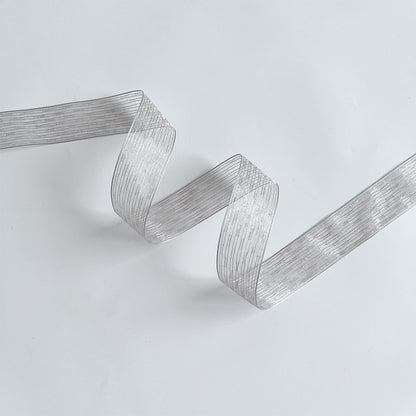 Silver Ribbon Set · 10 Rolls · Satin Sheer Lace Metallic