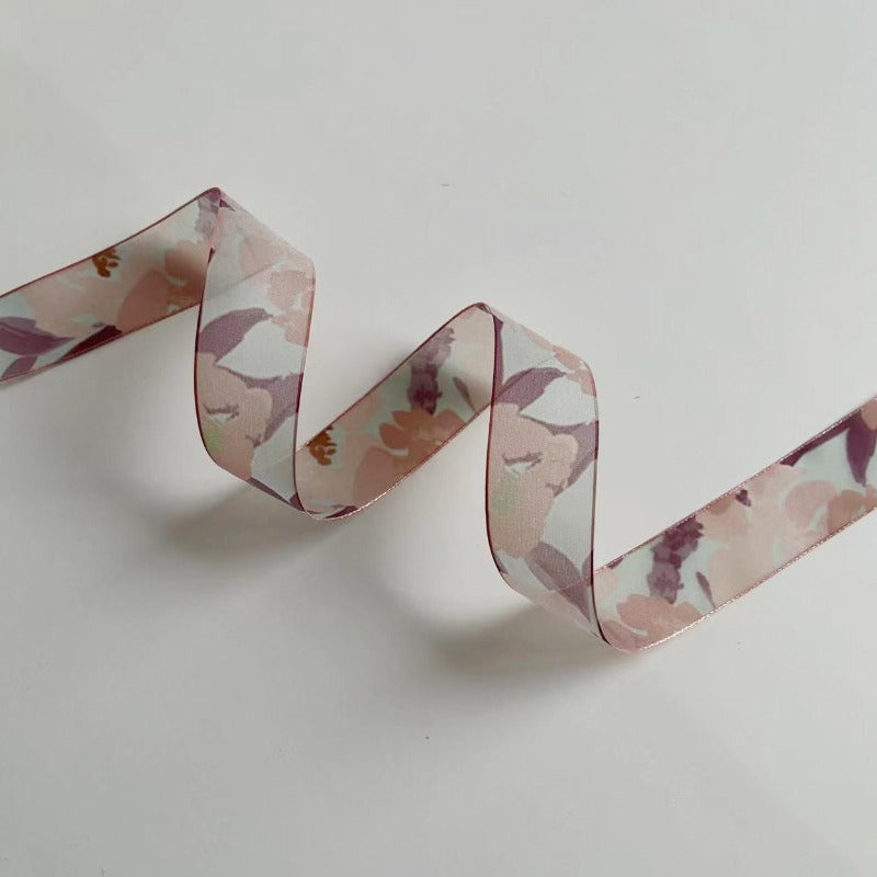 Floral Print Sheer Ribbon · 25mm · Bouquets & Gift Wrapping