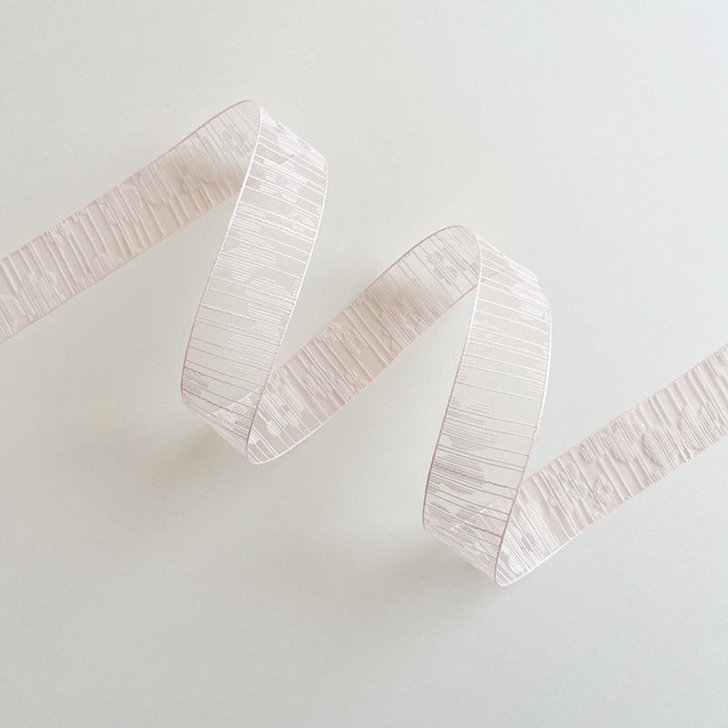 Blush pink silver thread sheer organza wired ribbon for floral arrangements — Sivonna pink organza ribbon