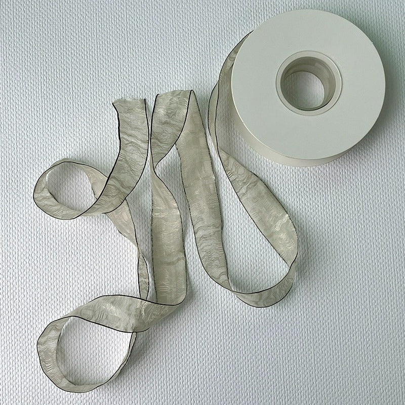 Crinkle Silk Ribbon · 0.98" Wide · Hand-Dyed for Bouquets & Crafts