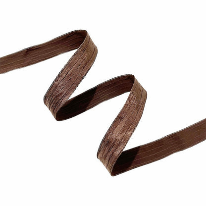 Folded Memory: Folded Memory textured crinkle craft ribbon in chocolate brown — Sivonna DIY craft ribbon