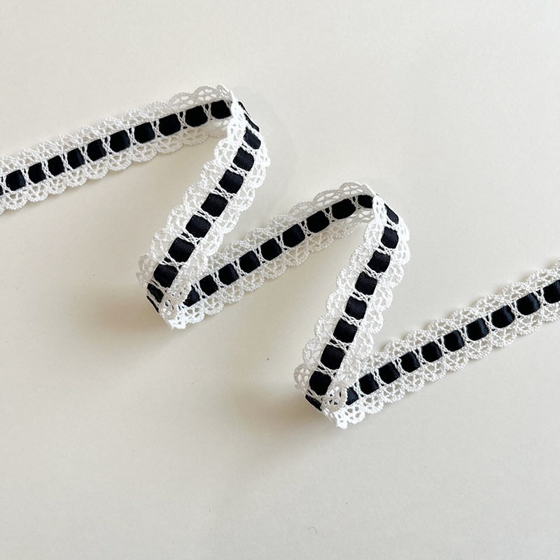 Crochet Lace Trim Ribbon · Threaded Center · 20mm · Craft & Sewing
