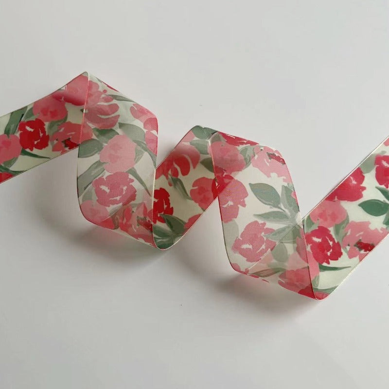Floral Print Sheer Ribbon · 25mm · Bouquets & Gift Wrapping