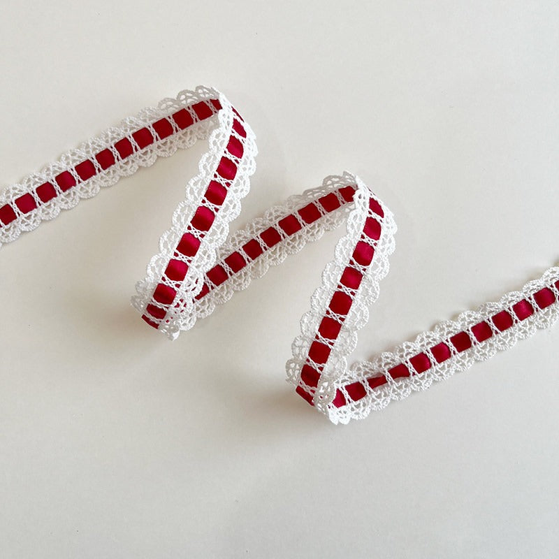 Crochet Lace Trim Ribbon · Threaded Center · 20mm · Craft & Sewing